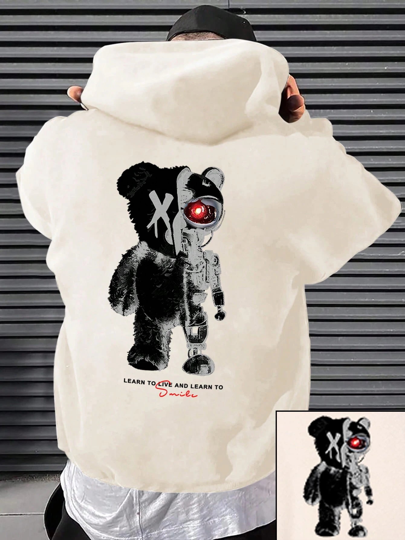 Men's Oversize Machine Bear Hoodie