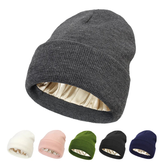 Unisex Silk Satin Lined Beanies