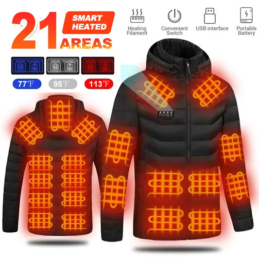 Men's Heated Coat Warm Vest USB Self Heating Jacket